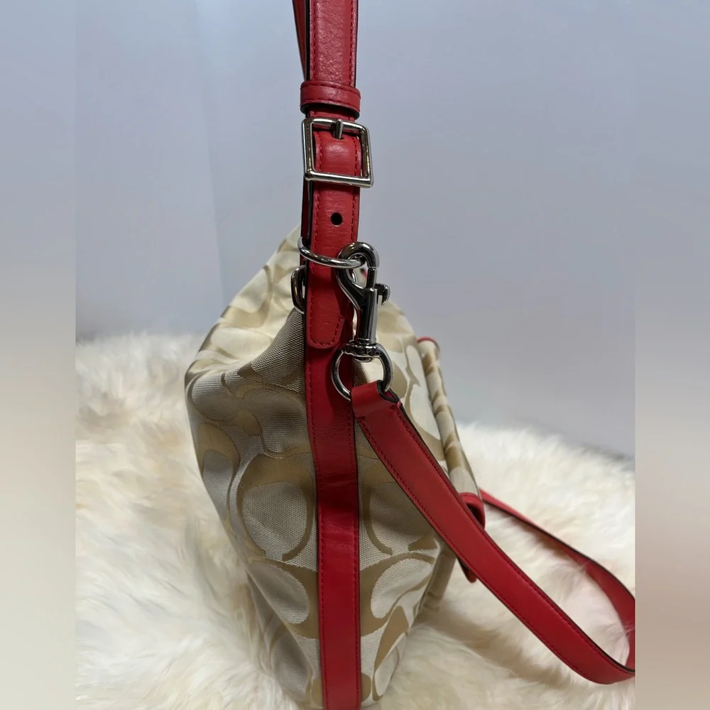 Coach Legacy Signature Courtney Khaki Corral Adjustable Shoulder Bag - Picture 4 of 11